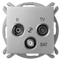 GNIAZDO R-TV-SAT KOŃCOWE SREBRO POŁYSK SENTIA - 1453-56 - ELEKTRO-PLAST NASIELSK
