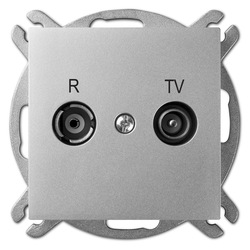 GNIAZDO R-TV 10DB SREBRO POŁYSK SENTIA - 1454-56 - ELEKTRO-PLAST NASIELSK