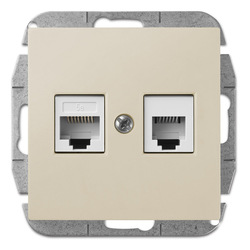 GNIAZDO KOMPUTEROWE+TELEFONICZNE RJ45+RJ11 KREMOWY SENTIA - 1459-11 - ELEKTRO-PLAST NASIELSK