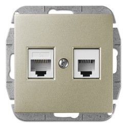 GNIAZDO KOMPUTEROWE+TELEFONICZNE RJ45+RJ11 SATYNA POŁYSK SENTIA - 1459-57 - ELEKTRO-PLAST NASIELSK