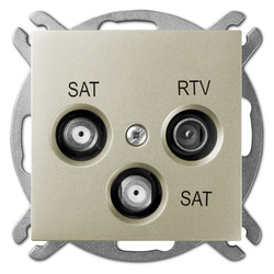 GNIAZDO R-TV-2XSAT KOŃCOWE SATYNA POŁYSK SENTIA - 1460-57 - ELEKTRO-PLAST NASIELSK