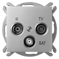 GNIAZDO R-TV-SAT 10DB SREBRO POŁYSK SENTIA - 1461-56 - ELEKTRO-PLAST NASIELSK