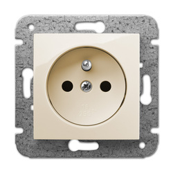 GNIAZDO POJEDYŃCZE Z UZIEMIENIEM KREMOWY CARLA  - 1733-11 - ELEKTRO-PLAST NASIELSK