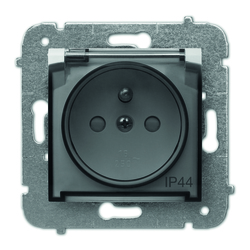 GNIAZDO PODWÓJNE Z UZIEMIENIEM IP44 Z PRZESŁONAMI TORÓW PRĄDOWYCH MODUŁ BIAŁE +TRA CARLA - 1766-10 - ELEKTRO-PLAST NASIELSK