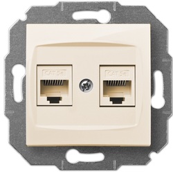 GNIAZDO KOMPUTEROWE 2XRJ45 KAT. 5E KREMOWY CARLA  - 1749-11 - ELEKTRO-PLAST NASIELSK