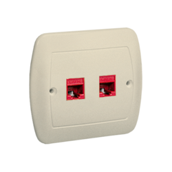 GNIAZDO KOMPUTEROWE RJ45 PODWÓJNE KAT. 5E. MONTAŻ DO PUSZKI NA WKRĘTY BEŻ SIMON AKORD - AF52/12 - KONTAKT SIMON