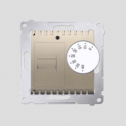 REGULATOR TEMPERATURY Z CZUJNIKIEM WEWNĘTRZNYM (MODUŁ) 16(2) A 230 V MONTAŻ NA WKRĘTY ZŁOTY MAT SIMON 54 - DRT10W.02/44 - KONTAKT SIMON