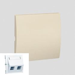 POKRYWA GNIAZD TELEINFORMATYCZNYCH NA KEYSTONE SKOŚNA PODWÓJNA Z POLEM OPISOWYM BEŻ SIMON CLASSIC - MGKS1P/12 - KONTAKT SIMON
