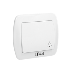 PRZYCISK DZWONEK BRYZGOSZCZELNY IP44 10 AX 250V ZACISKI ŚRUBOWE BIAŁY SIMON AKORD - AD1B/11 - KONTAKT SIMON