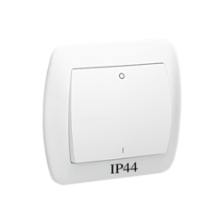 ŁĄCZNIK DWUBIEGUNOWY BRYZGOSZCZELNY IP44 10 AX 250V ZACISKI ŚRUBOWE BIAŁY SIMON AKORD - AW2B/11 - KONTAKT SIMON
