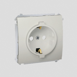 GNIAZDO Z UZIEMIENIEM SCHUKO (MODUŁ) 16A 250V ZACISKI ŚRUBOWE ECRU SIMON CLASSIC - MGSZ1.01/10 - KONTAKT SIMON