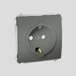GNIAZDO Z UZIEMIENIEM SCHUKO (MODUŁ) 16A 250V ZACISKI ŚRUBOWE ALUMINIUM SIMON CLASSIC - MGSZ1.01/26 - KONTAKT SIMON