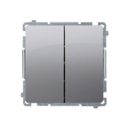 ŁĄCZNIK SCHODOWY PODWÓJNY Z PODŚWIETLENIEM (MODUŁ) 10 AX 250V ZACISKI ŚRUBOWE INOX SIMON BASIC - BMW6/2L.01/21 - KONTAKT SIMON