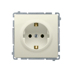 GNIAZDO Z UZIEMIENIEM SCHUKO (MODUŁ) Z PRZESŁONAMI TORÓW PRĄDOWYCH 16A 250V SIMON BASIC - BMGSZ1Z.01/12 - KONTAKT SIMON