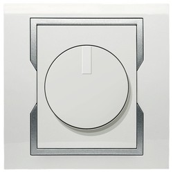 ŚCIEMNIACZ 400W BIAŁY + SREBRNY ELEMENT ZDOBNICZY QUATTRO  - 1117-10 - ELEKTRO-PLAST NASIELSK