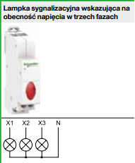 LAMPKA POTRÓJNA IIL-3-R/R/R-230 CZERWONA/CZERWONA/CZERWONA 230/400 VAC - A9E18327 - SCHNEIDER ELECTRIC
