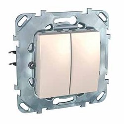 ŁĄCZNIK PODWÓJNY SCHODOWY PIASKOWY UNICA PLUS&WIRELESS - MGU50.213.25Z - SCHNEIDER ELECTRIC