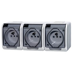 GNIAZDO POTRÓJNE DYMNE IP 44 2 NT-330H HERMES (STARY TYP)  - 0323-01 - ELEKTRO-PLAST NASIELSK