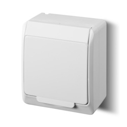 GNIAZDO POJEDYŃCZE Z UZIEMIENIEM SCHUKO IP44 BIAŁE EP-LUX 3 HERMES  - 0324-02 - ELEKTRO-PLAST NASIELSK