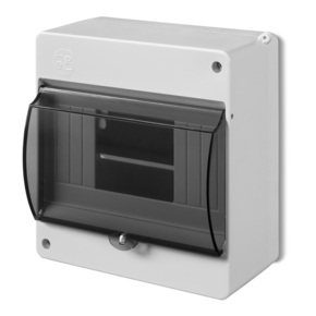 OBUDOWA NATYNKOWA MINI S 6-MOD. SZYBA DYMNA 1X6 IP30 ZACISK PE+N - 2306-11 - ELEKTRO-PLAST NASIELSK