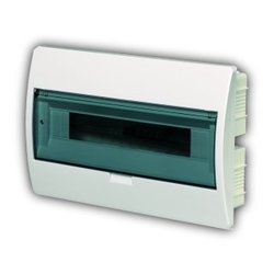 ROZDZIELNIA TWORZYWO 1X12 MODUŁY P/T IP40 LISTWA N+PE DRZWI PRZEZR ELEGANT - 2413-01 - ELEKTRO-PLAST NASIELSK