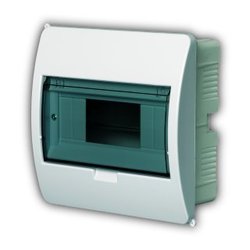 ROZDZIELNIA TWORZYWO 1X8 MODUŁY P/T IP40 LISTWA N+PE DRZWI PRZEZR ELEGANT - 2412-01 - ELEKTRO-PLAST NASIELSK