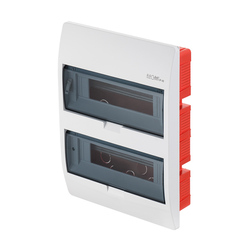 ROZDZIELNIA TWORZYWO 2X12 MODUŁY P/T IP40 LISTWA 2X N+PE DRZWI PRZEZR ELEGANT - 2415-01 - ELEKTRO-PLAST NASIELSK