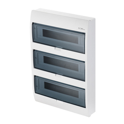 ROZDZIELNIA TWORZYWO 3X12 MODUŁY N/T IP40 LISTWA 3X N+PE DRZWI PRZEZRELEGANT - 2406-01 - ELEKTRO-PLAST NASIELSK