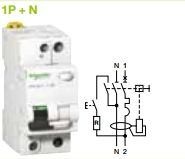 WYŁĄCZNIK RÓŻNICOWY Z CZŁONEM NADPRĄDOWYM 1P+N B16 30MA TYP A DPN VIGI K - A9D23616 - SCHNEIDER ELECTRIC