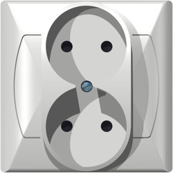 GNIAZDO PODWÓJNE BIAŁE AKCENT - GP-2A/00 - OSPEL