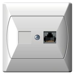 GNIAZDO KOMPUTEROWE POJEDYNCZE KAT. 5E RJ45 BIAŁE AKCENT - GPK-1A/K/00 - OSPEL