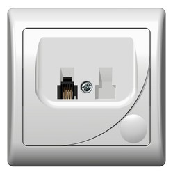 GNIAZDOTELEFONICZNE POJEDYNCZE BIAŁE  - GPT-1F/00 - OSPEL