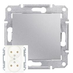 GNIAZDO PODWÓJNE Z UZIEMIENIEM DO RAMEK ALUMINIUM SEDNA - SDN2800960 - SCHNEIDER ELECTRIC