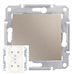 GNIAZDO PODWÓJNE Z UZIEMIENIEM DO RAMEK SATYNA SEDNA - SDN2800968 - SCHNEIDER ELECTRIC