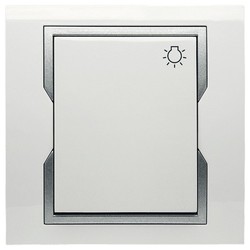 PRZYCISK ŚWIATŁO MODUŁ BIAŁY + SREBRNY QUATTRO - 1113-10 - ELEKTRO-PLAST NASIELSK