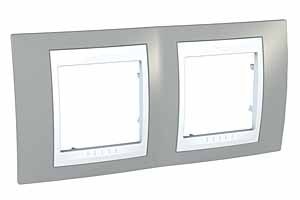 RAMKA PODWÓJNA POZIOMA SZARY ALABASTER UNICA  - MGU6.004.865 - SCHNEIDER ELECTRIC