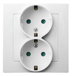 GNIAZDO PODWÓJNE SCHUKO BIAŁY AS  - GP-2GSP/00 - OSPEL