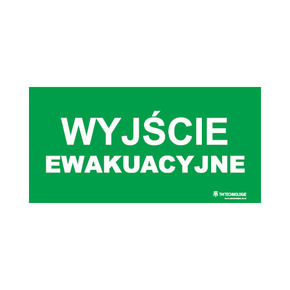 PIKTOGRAM NAKLEJANY 246X123 TMP13 "WYJŚCIE EWAKUACYJNE" /DO OPRAW ONTEC S/ - TM-TMP13-246123 - TM TECHNOLOGIE