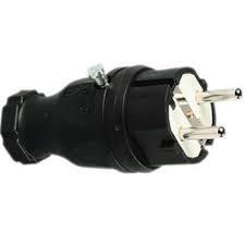 WTYCZKA JEDNOFAZOWA GUMOWA 10/16A 2P+Z WTYCZKA Z BOLCEM &bdquo;UNI-SCHUKO&rdquo; GUMOWA IP44. - 0521-S - PCE