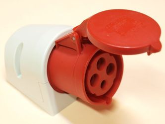 GNIAZDO STAŁE 32A 400V 3P+Z IP44. - 124-6 - PCE