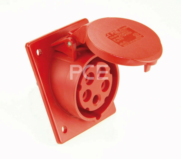 GNIAZDA TABLICOWE SKOŚNE 32A 400V 3P+Z+N 87X97MM IP44 TWIST  - 425-6 - PCE