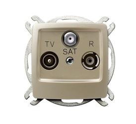 GNIAZDO RTV-SAT ECRU PERŁOWY KARO - GPA-SS/m/42 - OSPEL