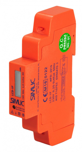 CYFROWY LICZNIK ZUŻYCIA ENERGII ELEKTRYCZNEJ LCD-1F  - 85401000 - SIMET