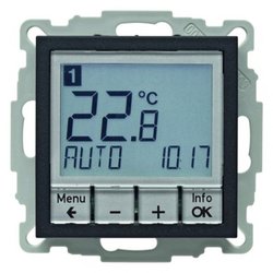 REGULATOR TEMPERATURY ZE STEROWANIEM CZASOWYM I ELEMENTEM CENTRALNYM ANTRACYT B.1/B.3/B.7  - 20441606 - HAGER - BERKER