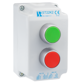 KASETA Z 2 OTWORAMI PRZYCISKI KRYTE CZERWONY I ZIELONY 1 DŁAWNICA DW P11 ST22K2\01-1 - ST22K2\01-1 - SPAMEL