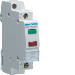 LAMPKA SYGNALIZACYJNA PODWÓJNA ZIELONO/CZERWONA 230V - SVN126 - HAGER - BERKER