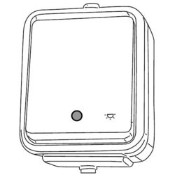 PRZYCISK "ŚWIATŁO" PODŚWIETLANY N/T IP44 BIAŁY CEDAR  - WNT102CS01 - SCHNEIDER ELECTRIC