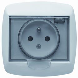 GNIAZDO HERMETYCZNE Z KLAPKĄ PRZYDYMIONĄ BIAŁY BINGO - GWP132PB61 - SCHNEIDER ELECTRIC