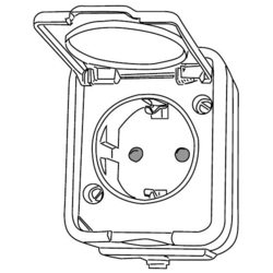 GNIAZDO POJEDYNCZE "SCHUKO" Z PRZESŁONĄ N/T IP44 BIAŁY CEDAR - GWN140PC01 - SCHNEIDER ELECTRIC