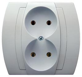 GNIAZDO PODWÓJNE BIAŁE GAZELA  - GP-2J/00 - OSPEL